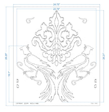 Load image into Gallery viewer, Vigini Original Design, Uccelli Stencil Inspired by Venetian Fortuny Fabric