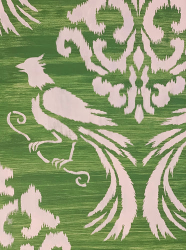 Vigini Original Design, Uccelli Stencil Inspired by Venetian Fortuny Fabric