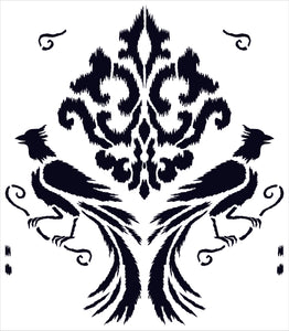 Vigini Original Design, Uccelli Stencil Inspired by Venetian Fortuny Fabric
